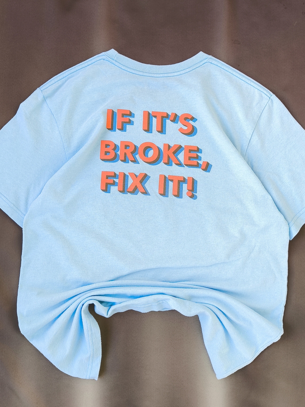 Patagonia 'If It's Broke, Fix It!' Graphic Tee - Light Blue Size Medium